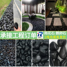 黑色雨花石鵝卵石庭院鋪地鋪路小石子魚缸園林造景雨花石魚缸石頭