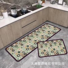 跨境波西米亞風地毯定制廚房防滑墊地墊好清理自由裁剪來圖定做