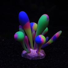 供貨跨境電商水族箱造景魚缸裝飾品硅膠軟體仿真珊瑚類-手指珊瑚