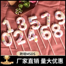 蛋糕糖豆數字蠟燭跨境希音廠家批發派對蠟燭兒童創意彩色裝飾