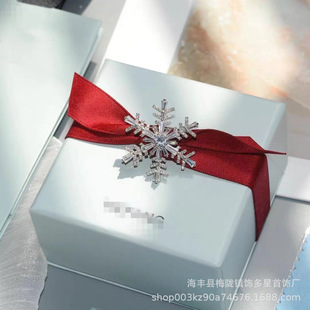 新品HEFANG何方純銀雪花胸針小眾輕奢女情人節禮物廠家一件代發