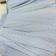 高彈閃亮網布 滌氨四面彈針織網燙鑽 柔軟透視 廠家批發定制
