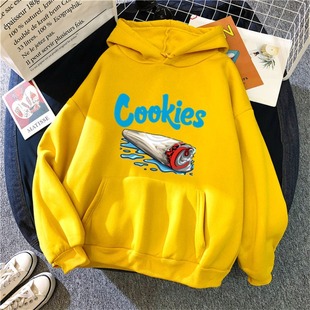 Women Hoodies Fashion Cookies Printed Hip Hop Fleece Woman C