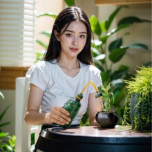 新款蓮蓬澆水壺多肉澆花器灑水壺尖嘴彎頭長嘴擠壓手捏壺透明噴壺