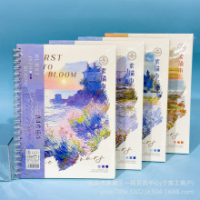 素描本A4戶外油畫蠟筆寫生水彩速寫繪本側翻旅行高顏值文創線圈本