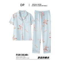 夏季睡衣女純棉2025新款短袖長褲大碼家居服可外穿高級感寬松套裝