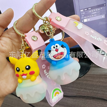 抖音新品叫叫樂帶燈硅膠公仔鑰匙扣網紅卡通掛件批發