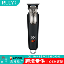 跨境新款電動理發器電推剪推子自己剪剃頭發家用雕刻油頭剪剃頭刀