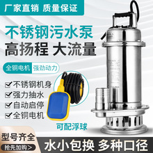 304全不銹鋼潛水泵耐腐蝕化工排污泵高揚程污水泵220v家用抽水泵