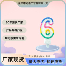 0-9閃閃數字生日蠟燭彩色蠟燭派對裝飾蛋糕蠟燭氣氛用品