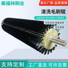 工業毛刷輥尼龍滾筒刷清洗拋光毛刷廠家螺旋機械清掃器毛刷輥廠家