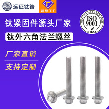 鈦合金TA2法蘭螺絲凹頭外六角法蘭面凹腦法蘭無花齒螺栓M4M6M8