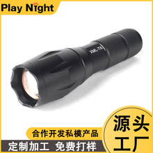 跨境熱銷強光T6充電伸縮變焦10Wled長續航戰術A100手電筒廠家批發