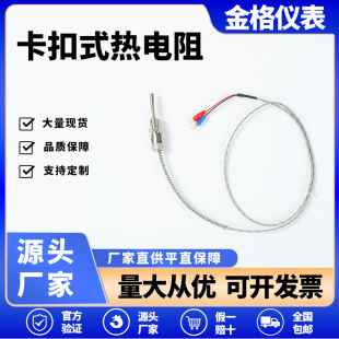 PT100壓簧熱電阻卡扣式溫度傳感器高溫壓簧WZPT-01鉑電阻可調節