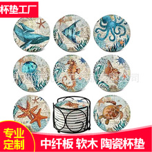 定制亞馬遜陶瓷陶瓷杯墊 汽車杯墊鍋墊logo定制陶瓷杯墊