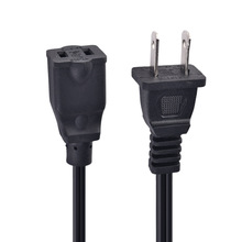美標電源線兩芯純銅帶插頭電源延長線 兩芯大小片對插電源線