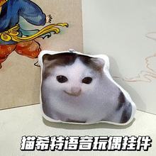 小紅書同款貓希特語音鑰匙扣德語小貓柏林之聲玩偶情侶包包掛件