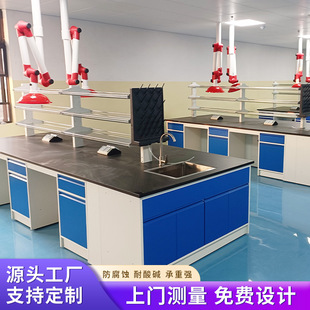 實驗室鋼木實驗台工作台化學實驗桌全鋼中央邊台試驗台pp通風櫥櫃