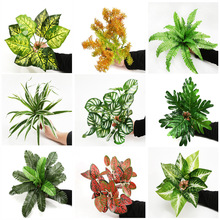 仿真綠植塑料波斯草綠化景觀草植物牆配材裝飾園藝家居假綠植批發