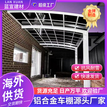鋁合金停車棚 別墅庭院戶外單邊車棚 耐力板遮陽隔熱雨棚支持跨境