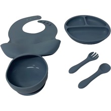兒童食品級硅膠圍兜餐盤嬰兒輔食訓練吸盤碗寶寶分隔餐具套裝