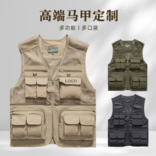 廣告衫馬甲定制印logo攝影工作服多口袋記者媒體工裝背心跨境外貿