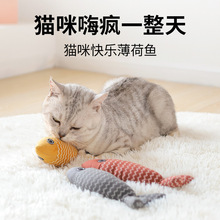 貓咪玩具自嗨解悶貓薄荷磨牙棒耐咬幼貓抱枕仿真魚逗貓棒寵物用品