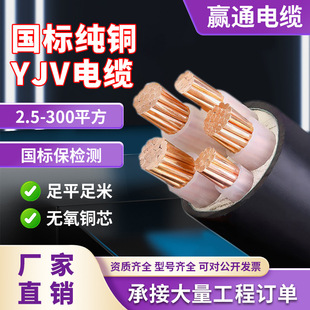 國標yjv2 3 4 5芯2.5/6/10/16/25平方阻燃銅芯國標三相四線電纜線