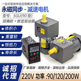 忠信順永磁同步調速電機220V恆扭力功率60W120W200W永磁調速電機