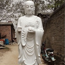 加工制作石雕地藏王菩薩寺廟擺放大型漢白地藏王滴水送子觀音佛像