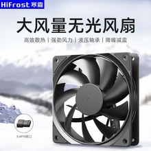冰封無光12cm電腦風扇 台式機大4pin減震靜音PWM溫控散熱機箱風扇