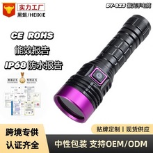 新款紫光燈手電筒大功率365nm紫外線照煙酒紙幣玉石鑒定藍光