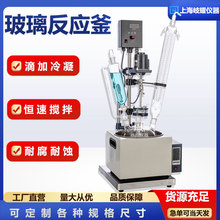 小型立式單層玻璃反應釜蒸餾結晶防爆耐高低溫高硼硅反應器實驗室