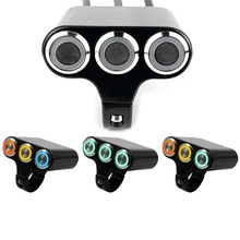 鋁合金三位車把開關摩托車電動車 帶led燈自鎖自復位按鈕帶燈改裝