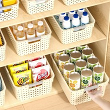 零食雜物收納箱玩具整理筐家用塑料儲物盒廚房櫥櫃籃子桌面置批發