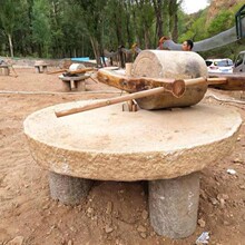 農村老石碾子公園酒店石磨片石磙懷舊農具復古園林老式舊碾盤擺件