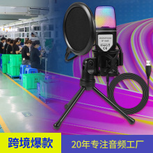 跨境熱銷外貿爆品專供RGB游戲電競SF-666R電腦桌面電容麥克風話筒