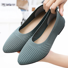 鞋子女2025夏季新款尖頭平底鞋時尚單鞋廠家代發shoes透氣媽媽鞋