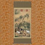 《八骏图》高仿真宫廷字画挂轴,高仿真字画,高仿真艺术品