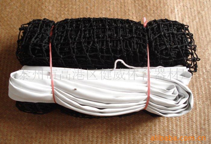 标准黑色尼龙绳网球网,,牛津布缝边,钢丝绳,中心