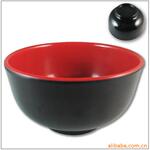 密胺树脂仿瓷餐具12CM红黑碗饭碗200-2118