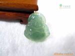 天然A货 冰种湖水绿翡翠玉佛吊坠