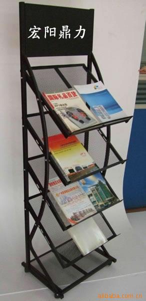 【天津亚克力书报杂志架金属架图书展示架报纸后踵定型机图片