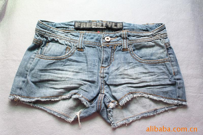 发出口外贸原单FREESTYLE磨旧超短牛仔裤 4