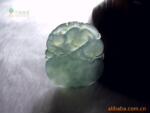 天然A货 缅甸玉器 湖水绿老坑冰种福寿双全翡翠挂件