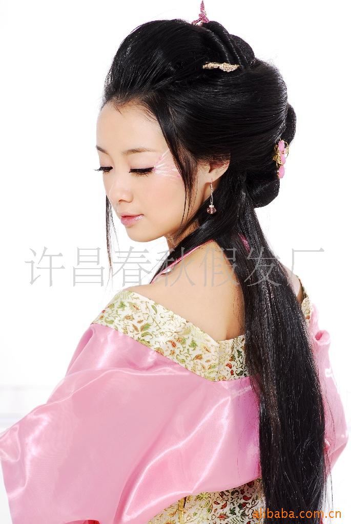 批发采购<em>假发</em>-<em>古装</em>剧 发片 曲曲发 可定做 厂家