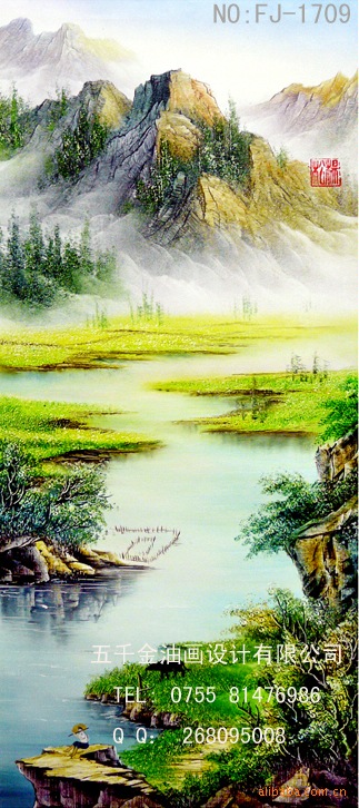 《东北刀画》风景油画_客厅电视背景装饰画_中式风水