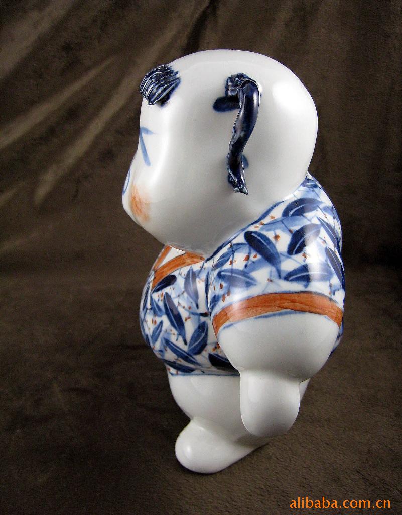 陶瓷人物公仔-牧童,放牛娃