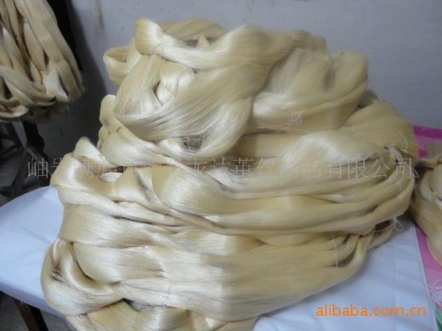 生产厂现货33/37d柞蚕丝(榨蚕丝)tussah silk图片_22