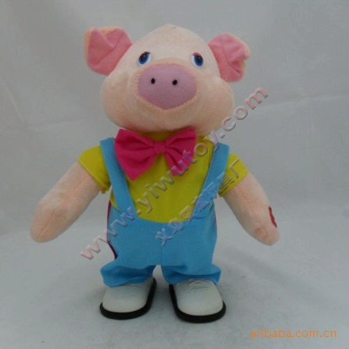 供应毛绒玩具订做电动毛绒玩具打样设计走路戴帽小洋人